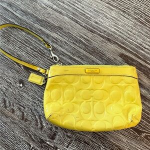 Coach Yellow Wristlet Clutch